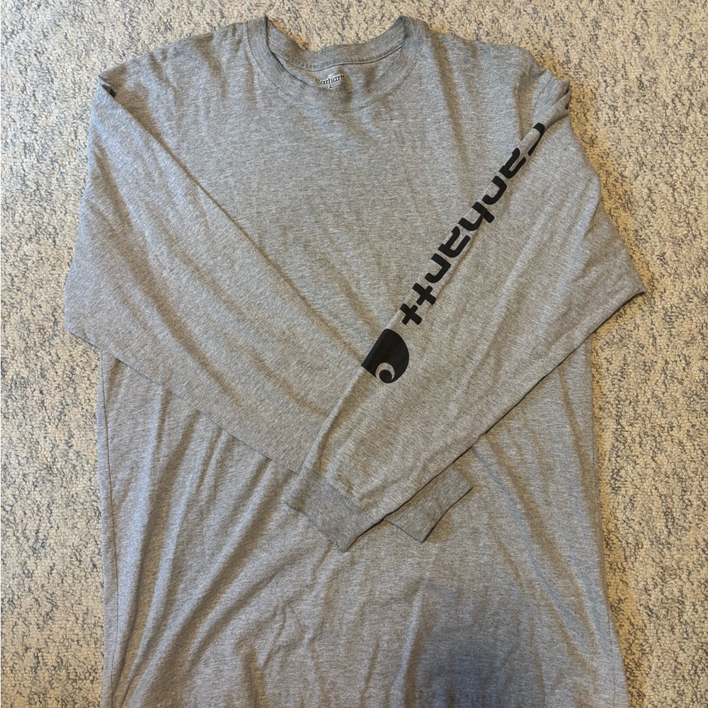 Carhartt Gray Long Sleeve Tee Casual Crew Neck